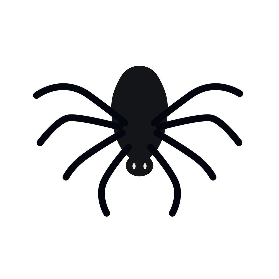 Black spider silhouette for Halloween design isolated on white background. vector