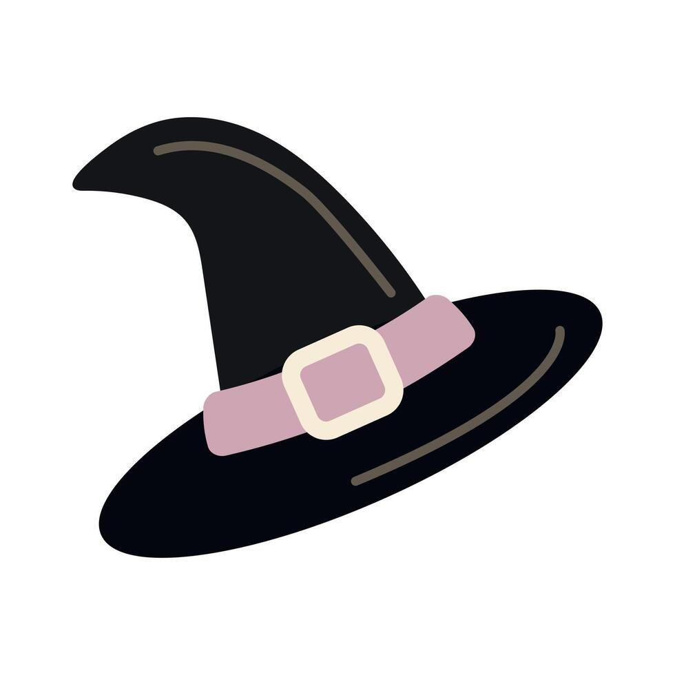 Witch hat for Halloween design isolated on white background. vector