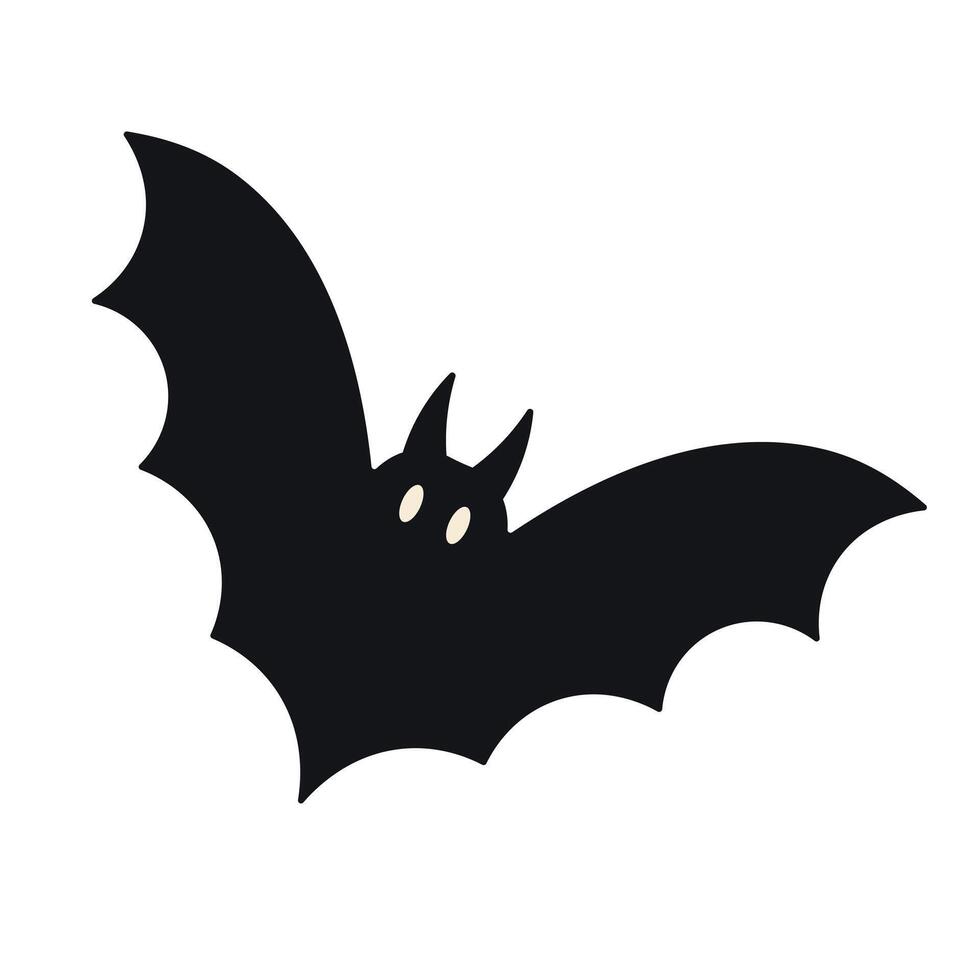 Black bat silhouette for Halloween design isolated on white background. vector