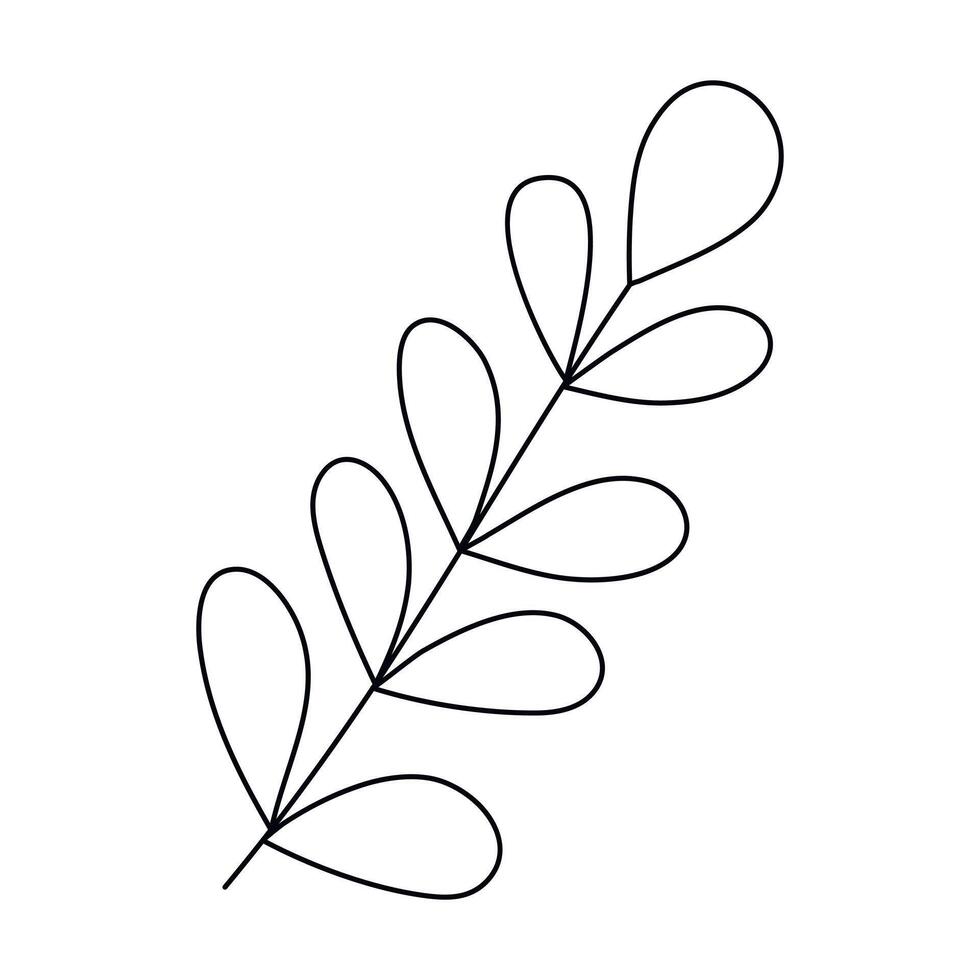 Hand drawn sketch leaf isolated on white background vector
