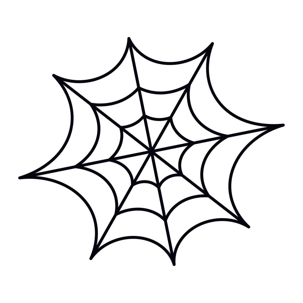 Black spider web silhouette for Halloween design isolated on white background. vector