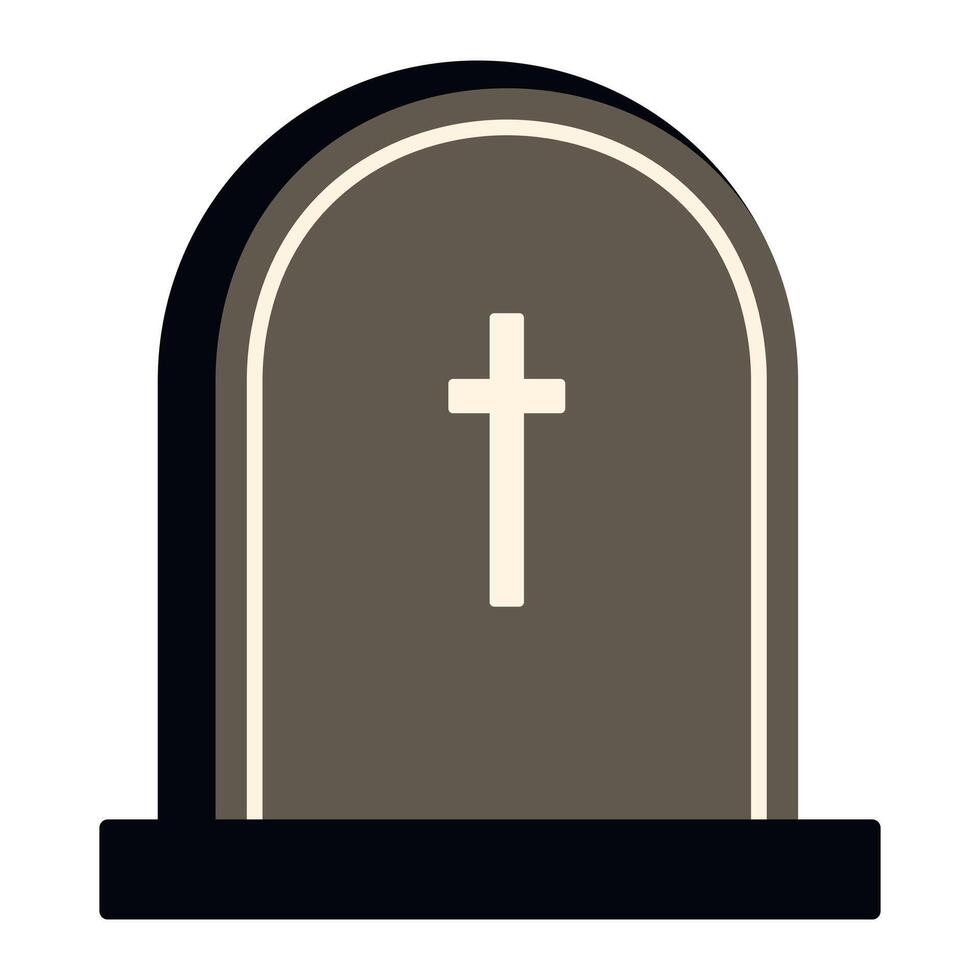 Grave stone for Halloween design isolated on white background. vector