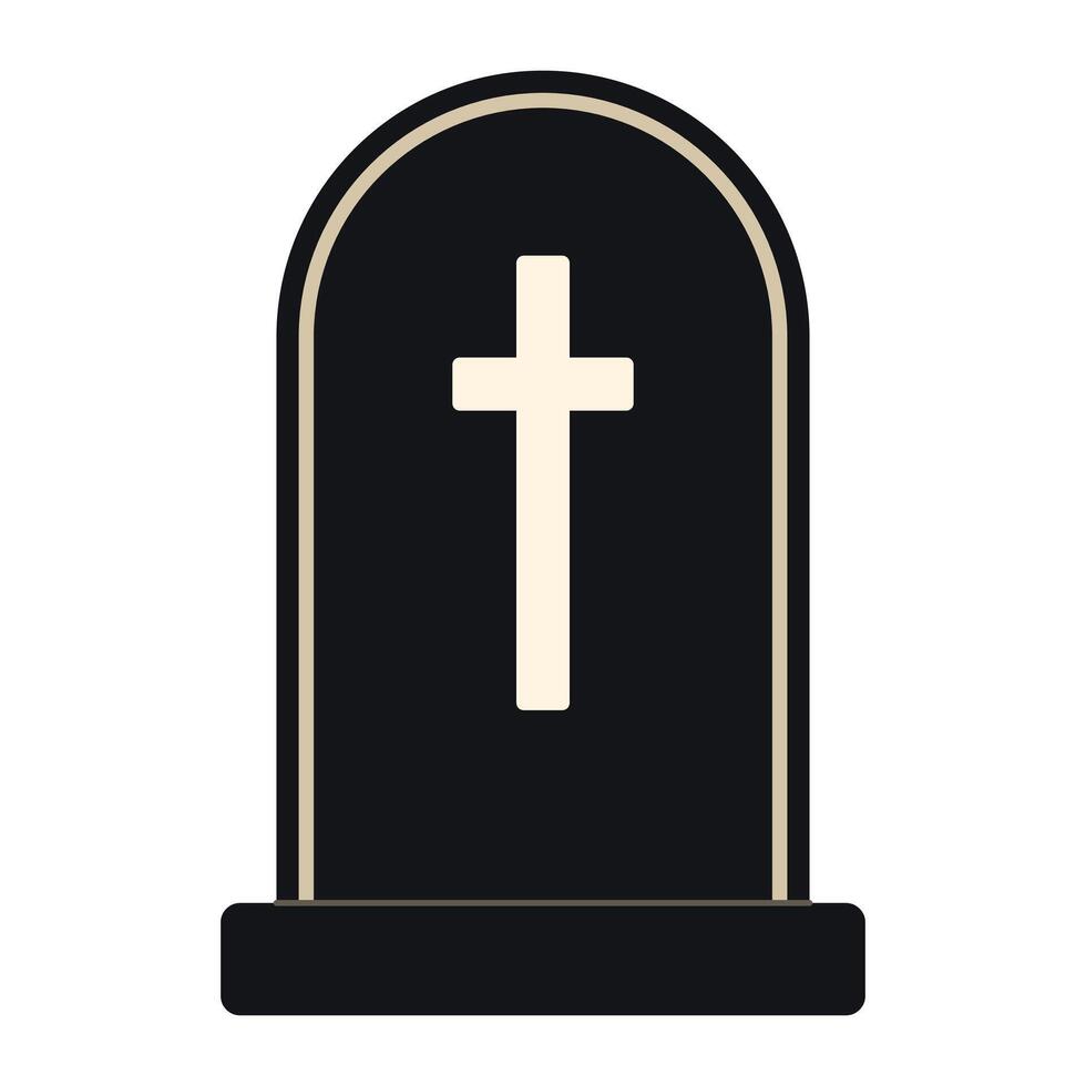 Grave stone for Halloween design isolated on white background. vector