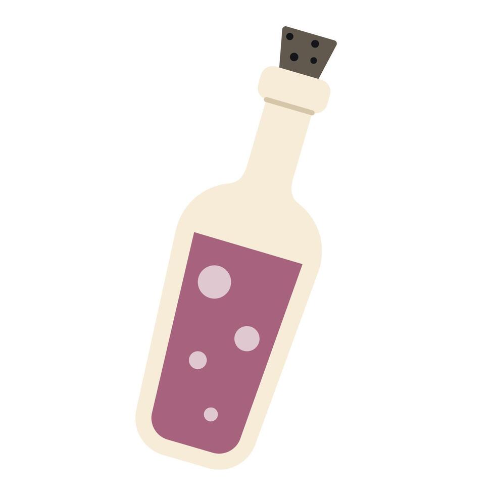 Bottle of poison for Halloween design isolated on white background. vector