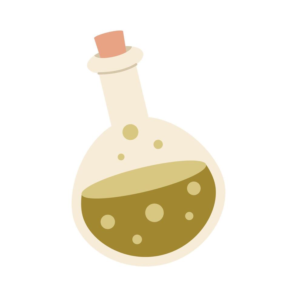 Bottle of poison for Halloween design isolated on white background. vector