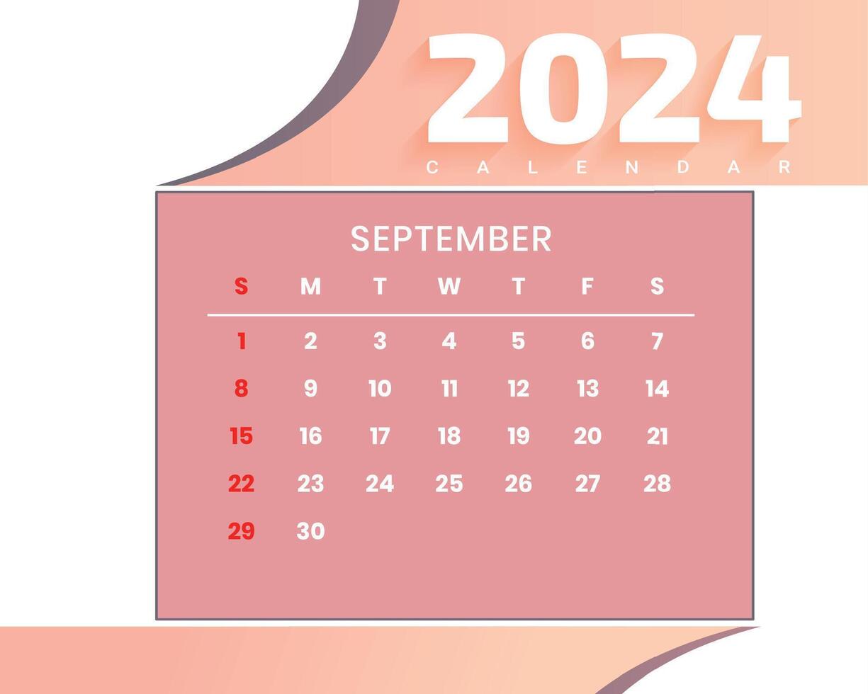 stylish 2024 new year calendar template a office stationery vector