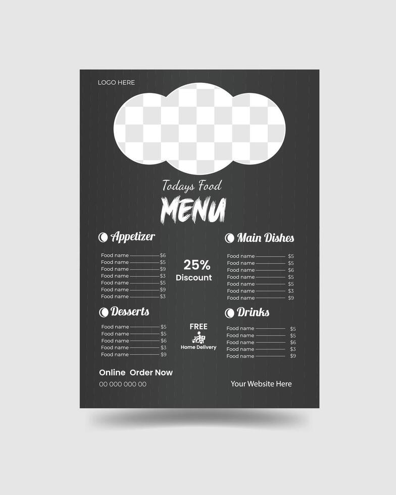 Food Menu Flyer design. vector