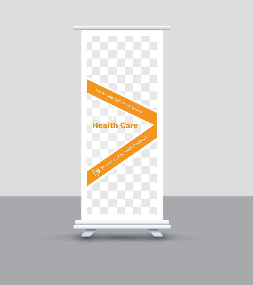 Medical Roll Up Banner design. vector