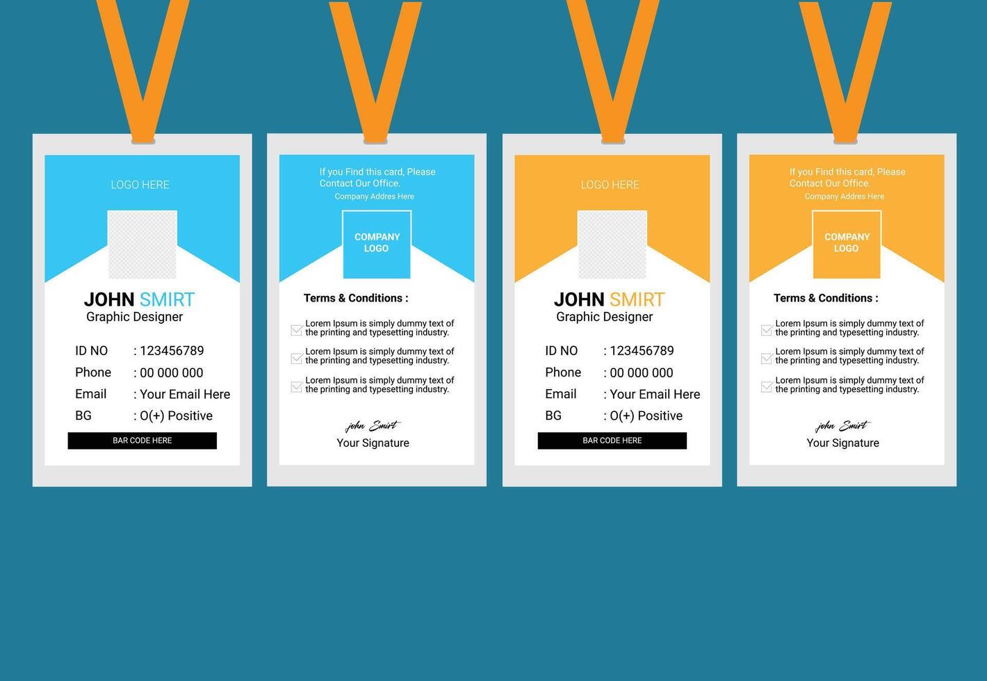 Id Card Design. vector