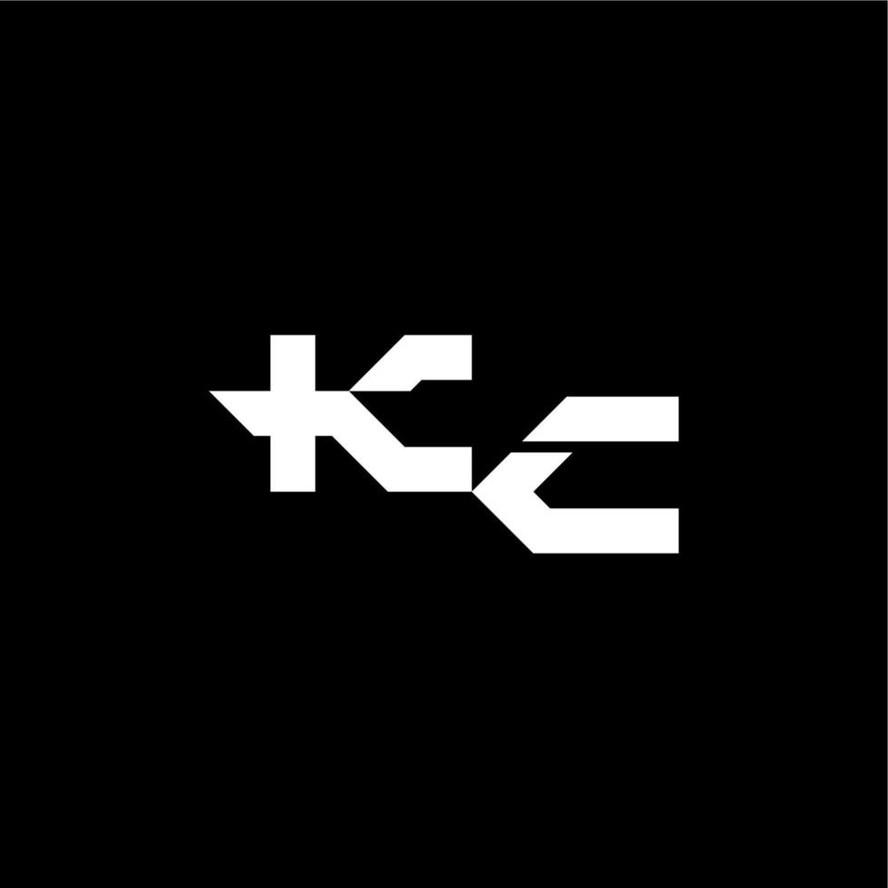 gaming concept initial monogram logo letter bold and dynamic style KC vector