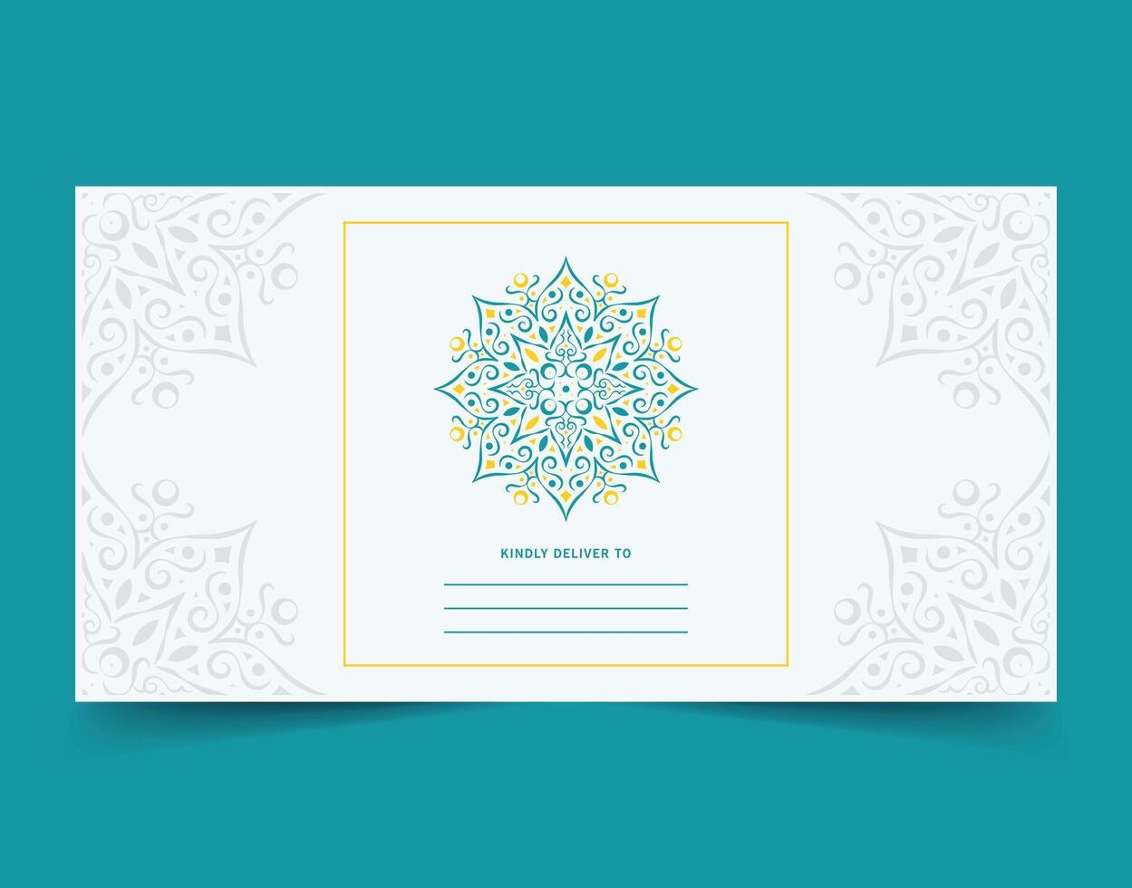 colorful mandala business card invitation classic style vector