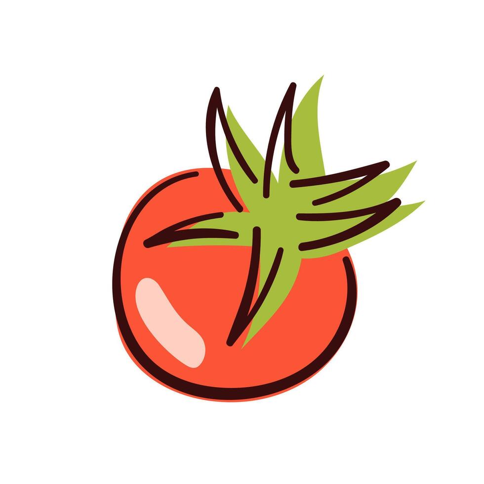 Tomato icon in flat style. Simple design for store and menu. illustration isolated on a white background. vector