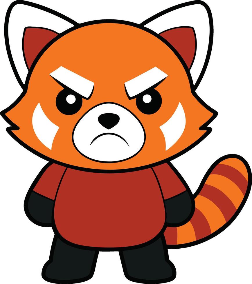 Red Panda in angry Mood. vector