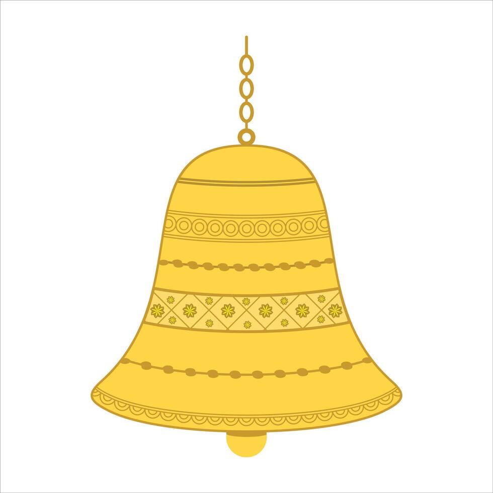 illustration of temple bell hanging on festival background vector