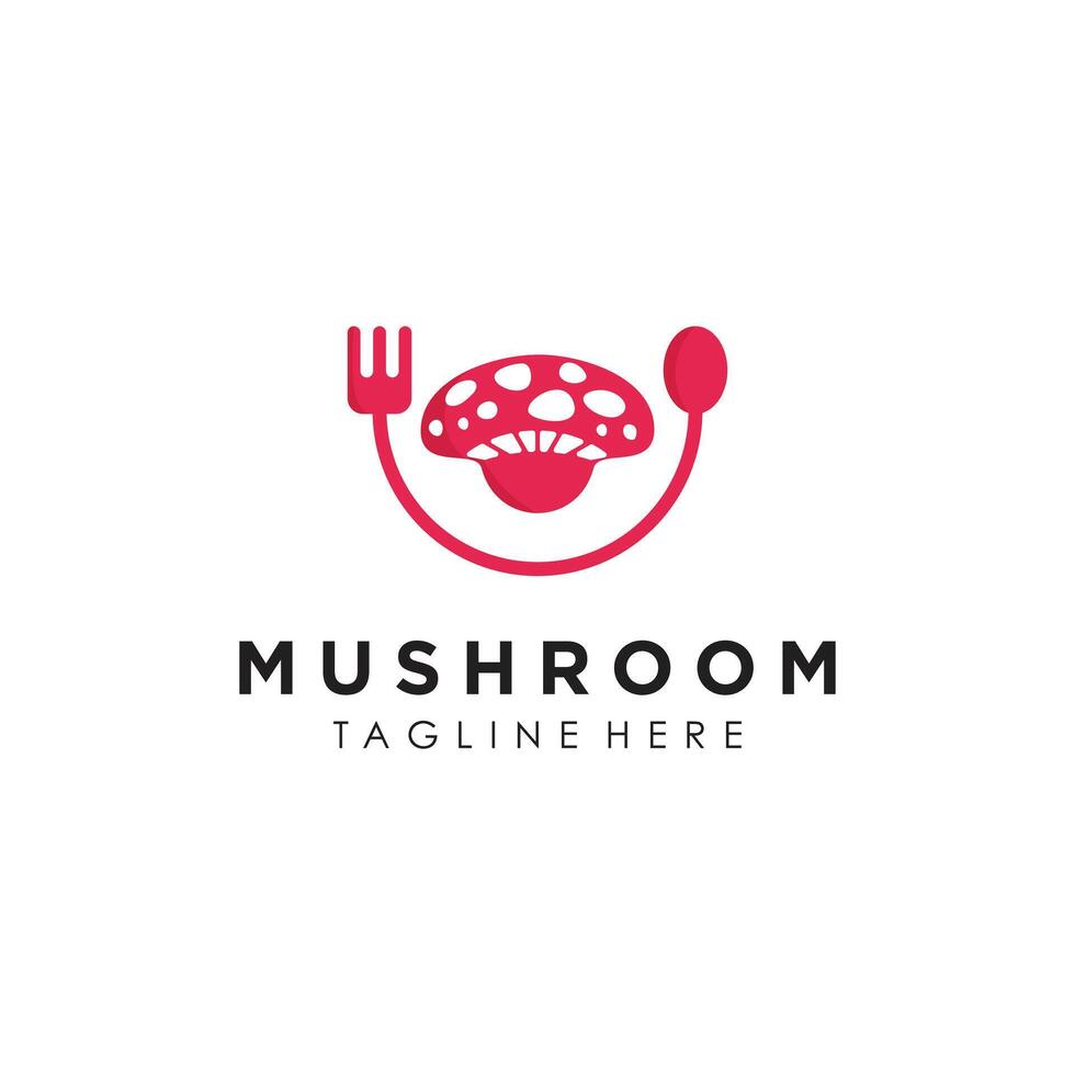Mushroom logo design idea with creative abstract concept vector