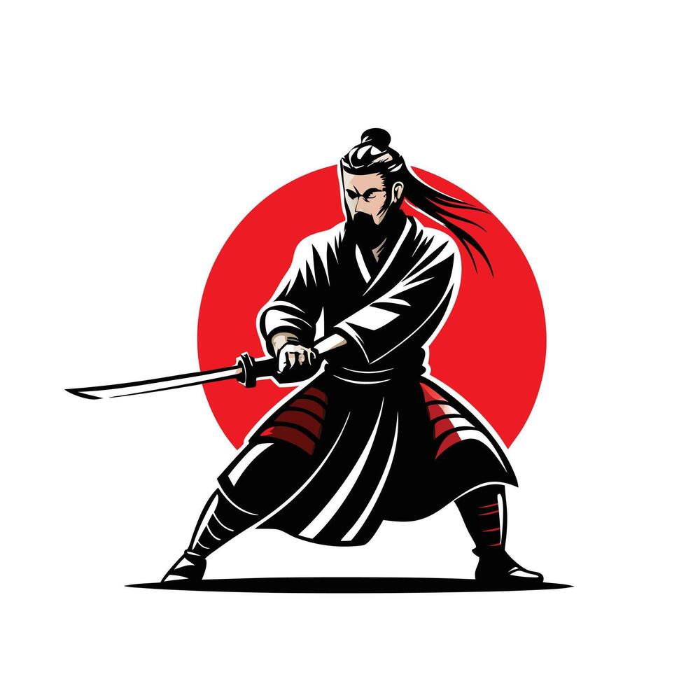samurai t shirt art vector