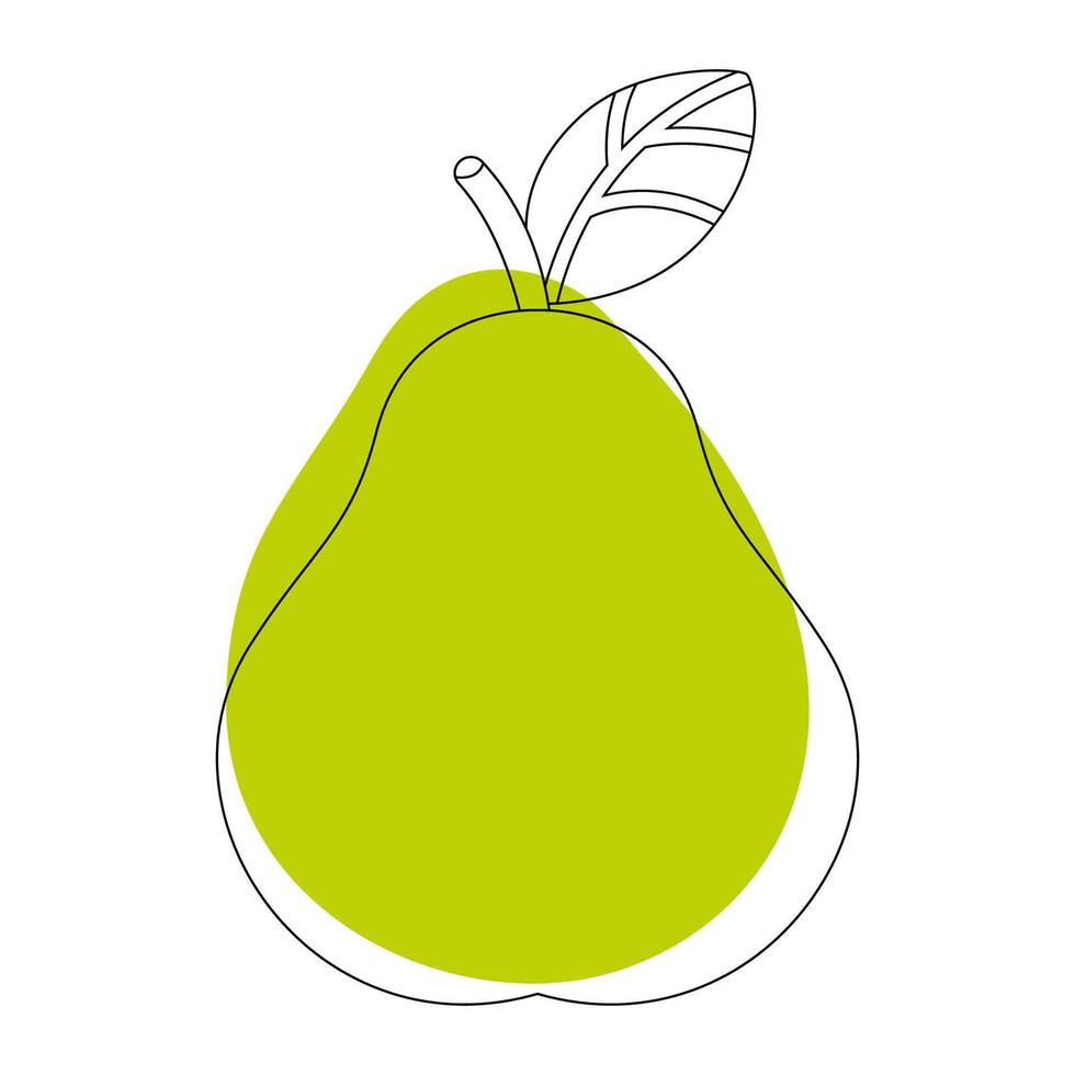 Pear in simple doodle style vector