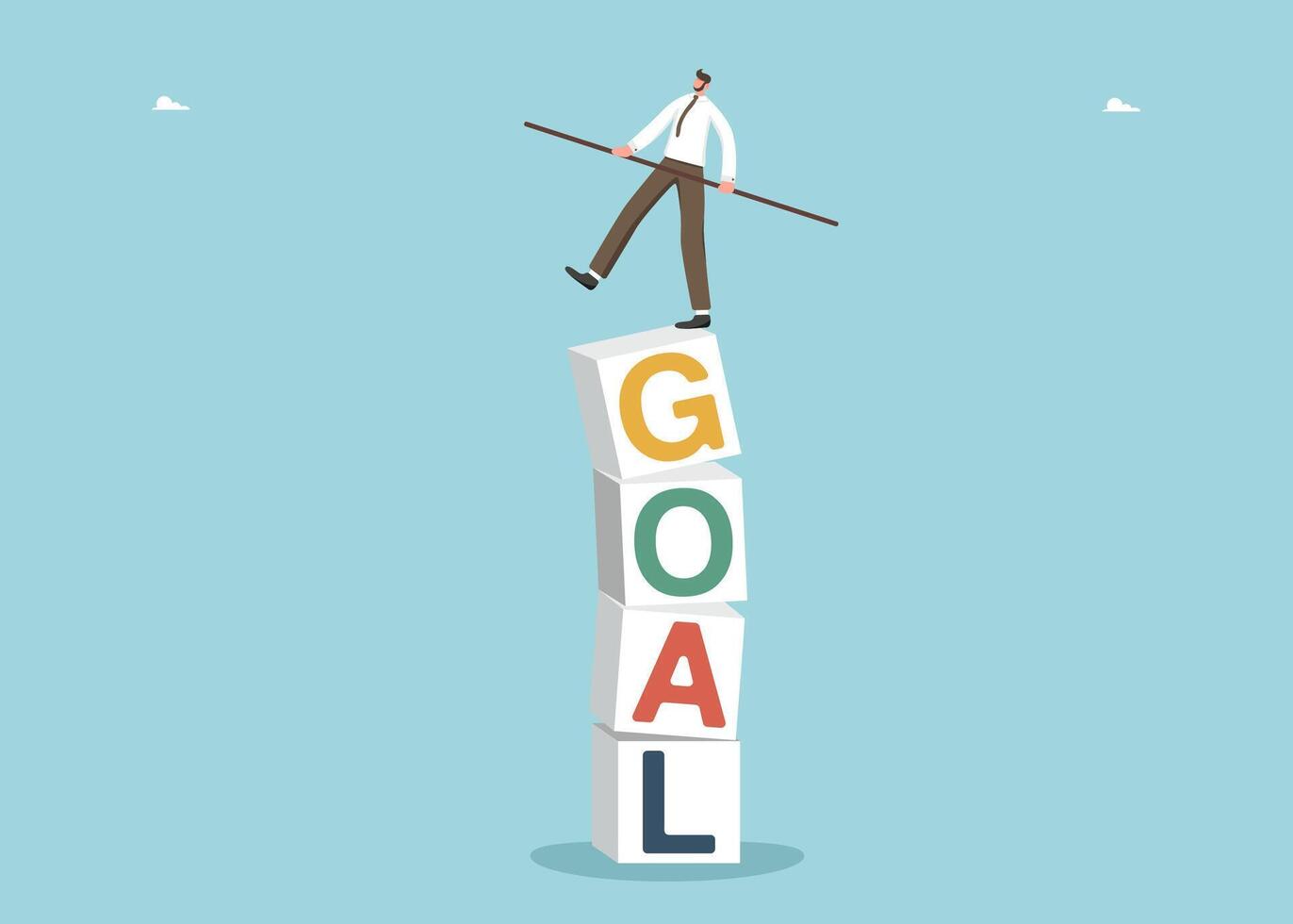Man balancing on cubes goal vector