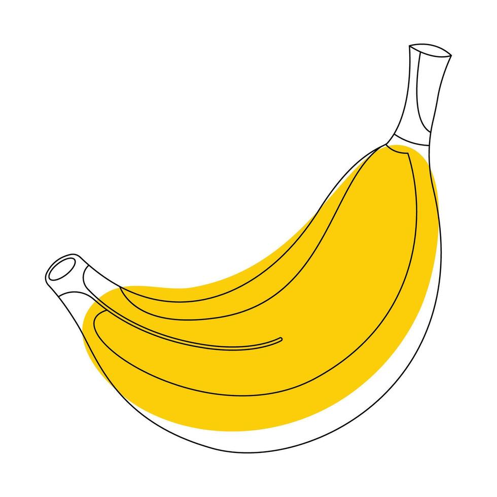 Banana in simple doodle style vector