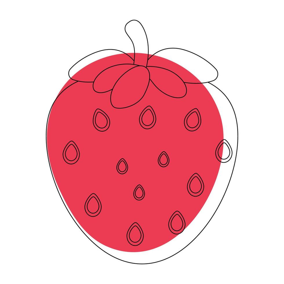 Groovy cartoon strawberry vector