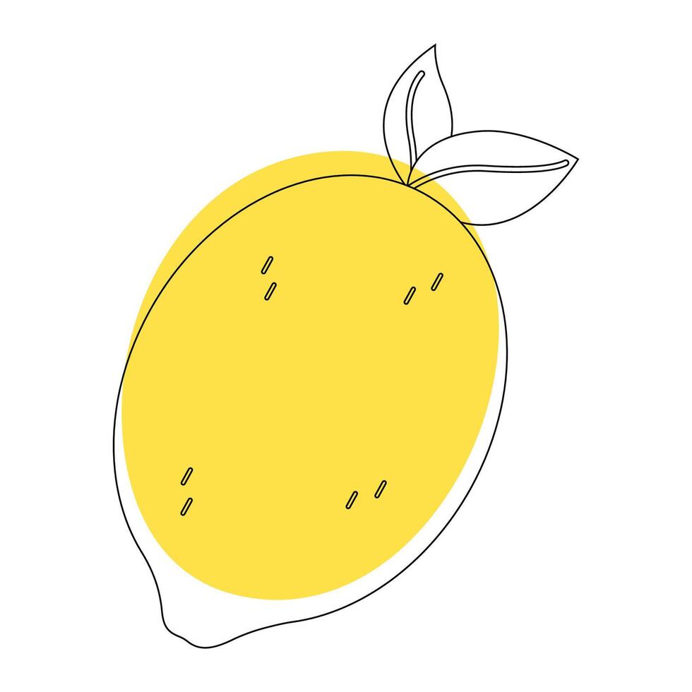 Lemon in simple doodle style vector