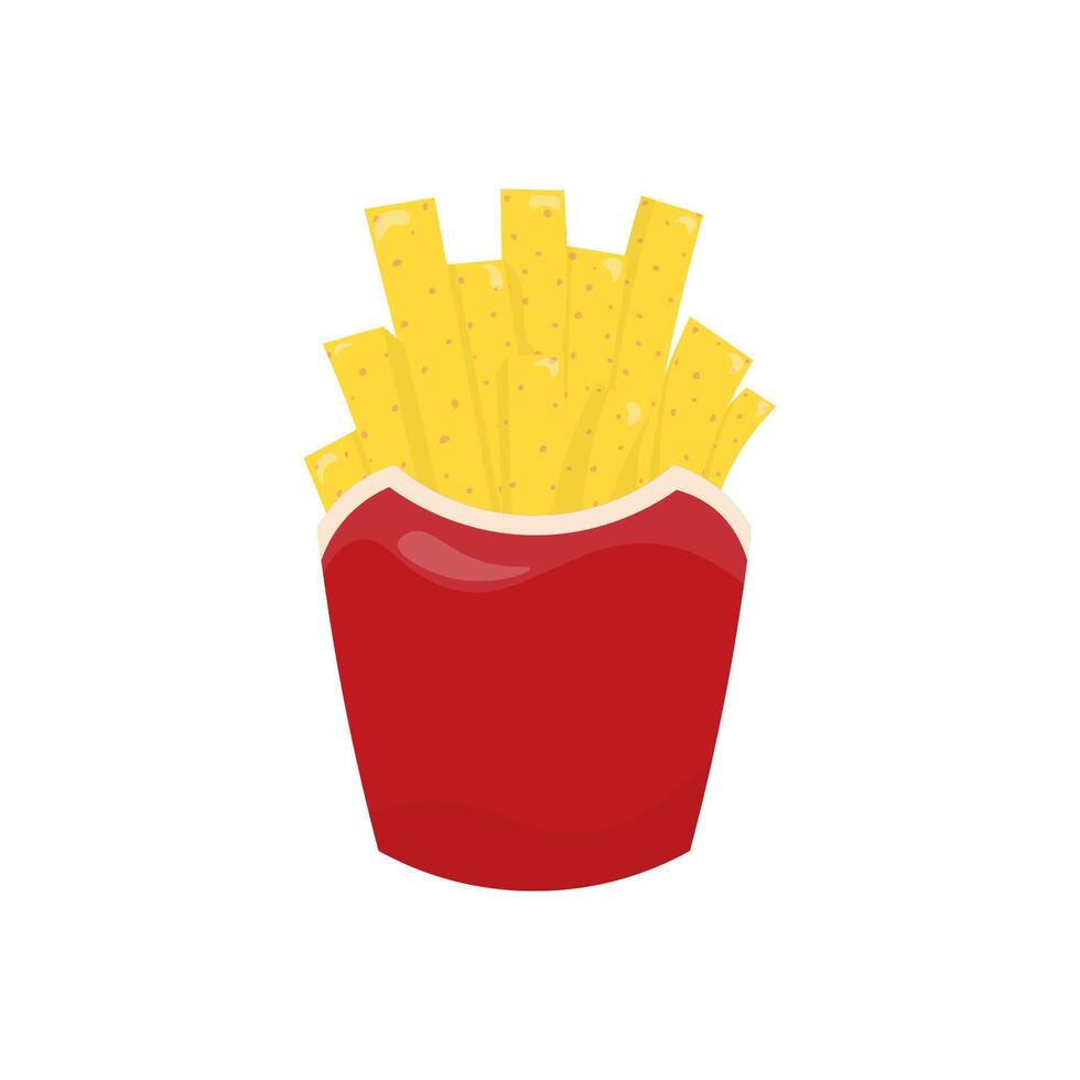 French fries clipart. In hand-drawn style. Stock isolated illustration on white background. vector