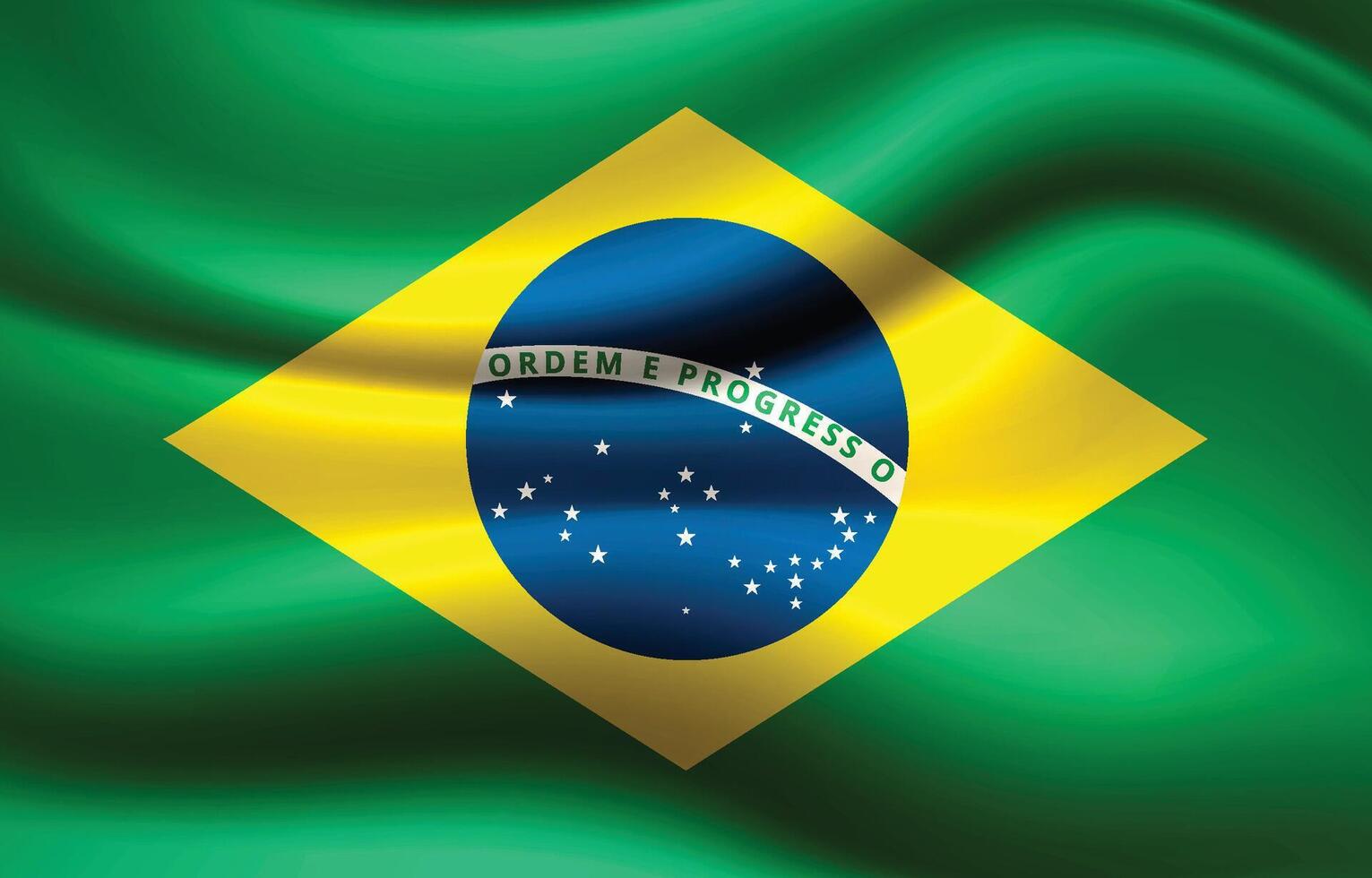 Flag of Brazil with Satin Texture vector