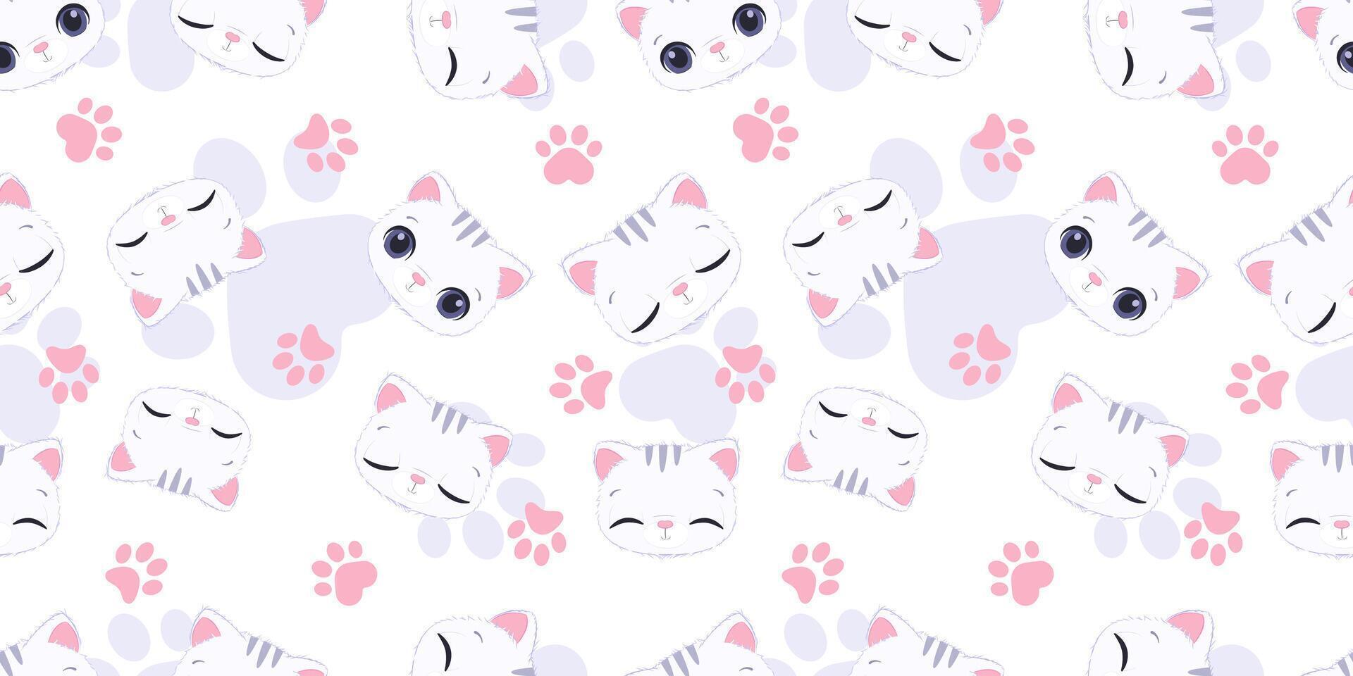 Cute baby animals seamless pattern vector