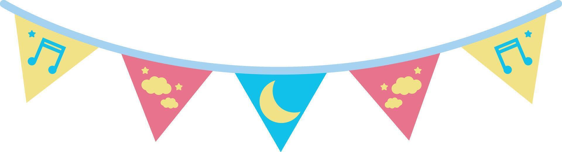 Triangle Colorful Cute Party Flags Illustration Special Style vector