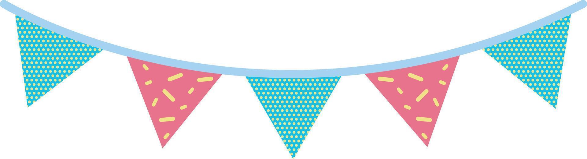 Triangle Colorful Cute Party Flags Illustration Special Style vector