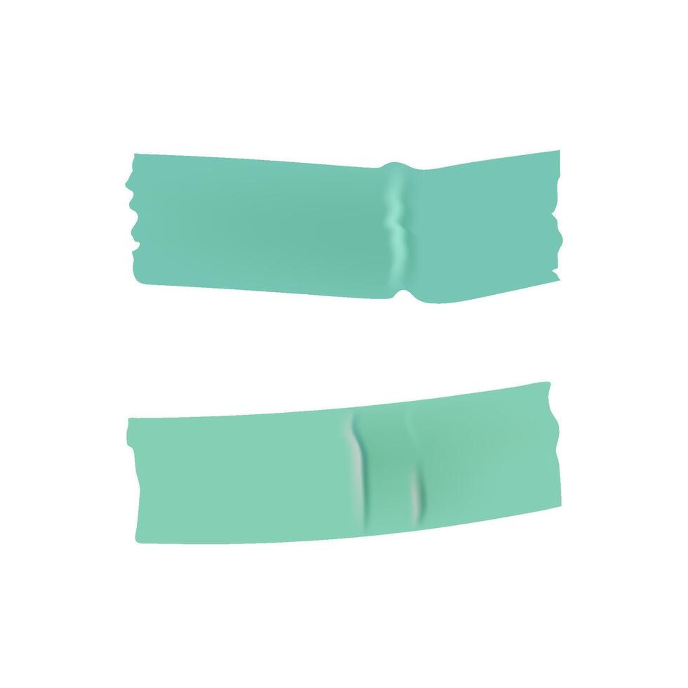 Green sticker, scotch tape, duct tape. illustration isolated on white background. vector