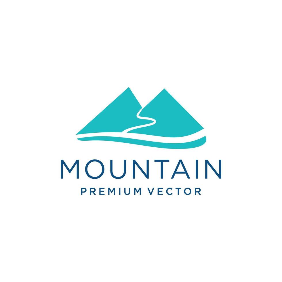 Mountain logo with simple and creative Premium vector