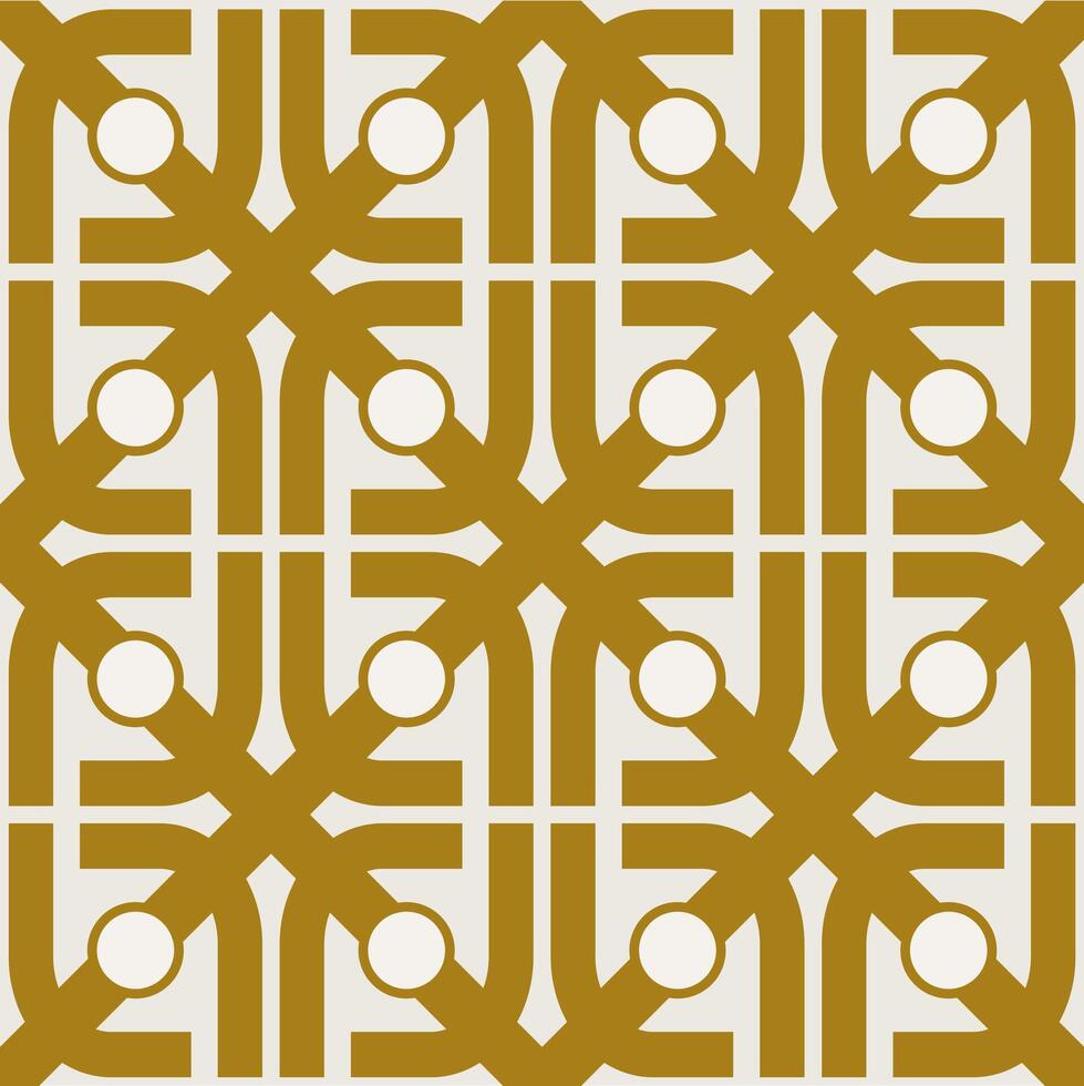 Modern ethnic geometric gold and white seamless pattern with a touch of traditional or tribal batik style vector