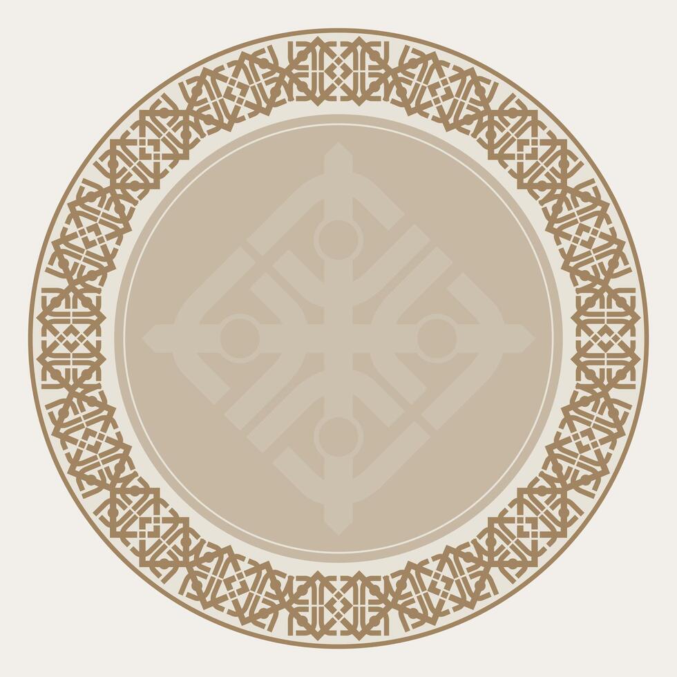 Round or circle soft pastel ethnic mandala. Abstract lines and decorative modern frame vector