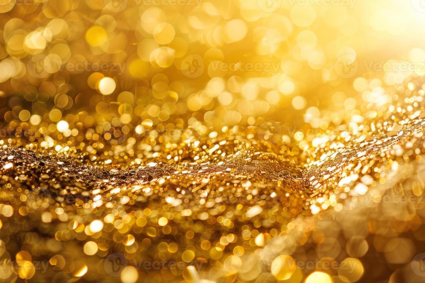 Shiny gold sparkling in warm light. Wealth and luxury concept photo