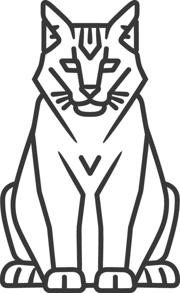 minimalist line art icon bobcat animal logo symbol vector