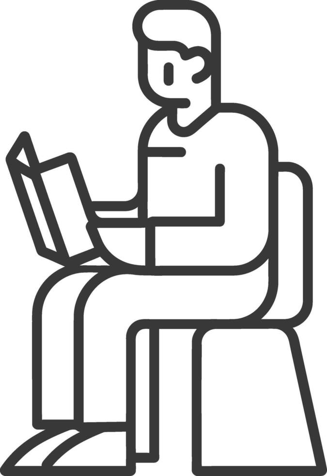 minimalist line art icon bookbinding in action logo symbol vector