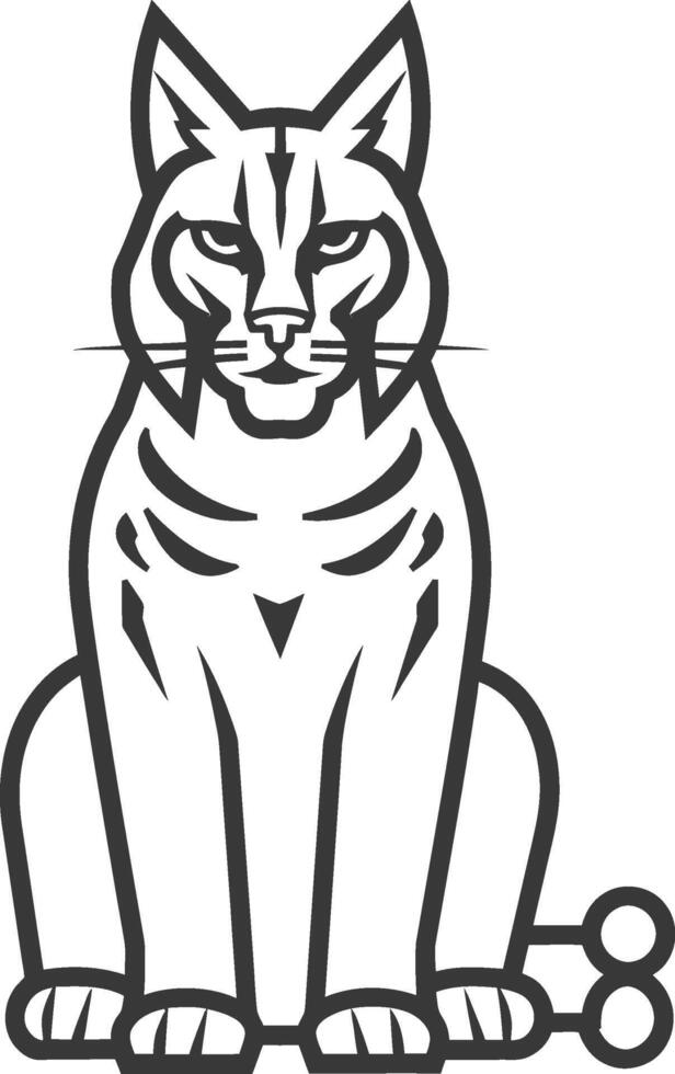 minimalist line art icon bobcat animal logo symbol vector
