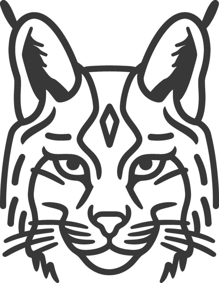 minimalist line art icon bobcat animal logo symbol vector