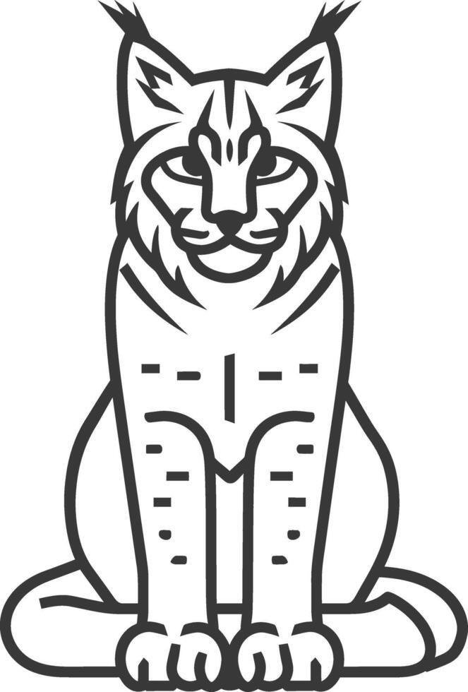 minimalist line art icon bobcat animal logo symbol vector