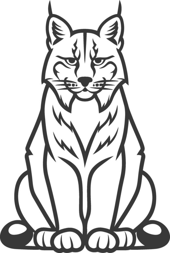 minimalist line art icon bobcat animal logo symbol vector