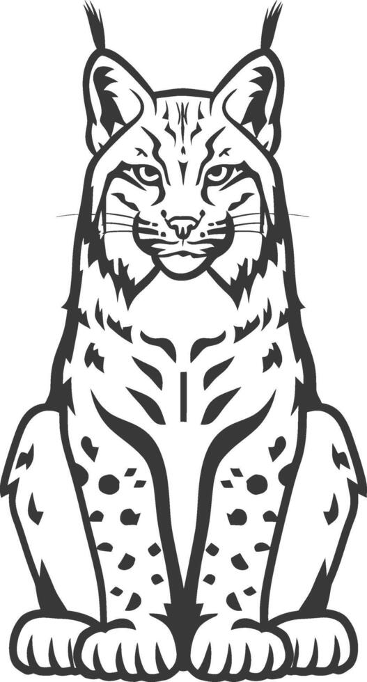 minimalist line art icon bobcat animal logo symbol vector