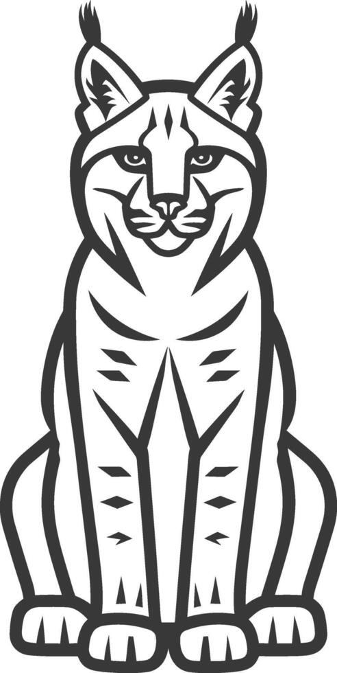 minimalist line art icon bobcat animal logo symbol vector