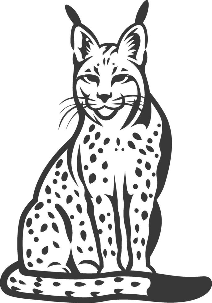 minimalist line art icon bobcat animal logo symbol vector