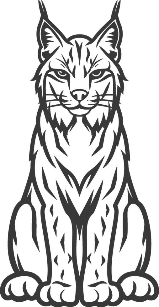 minimalist line art icon bobcat animal logo symbol vector