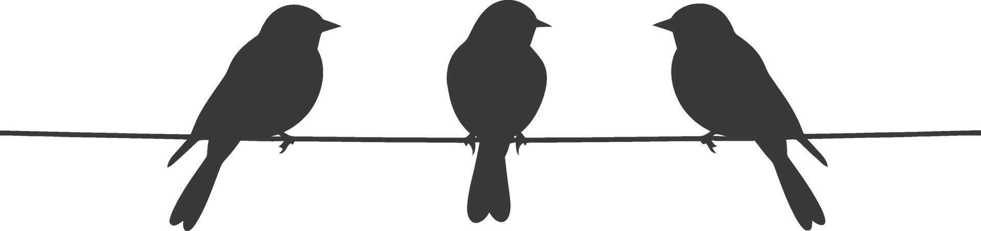 minimalist line art icon birds on wire logo symbol vector