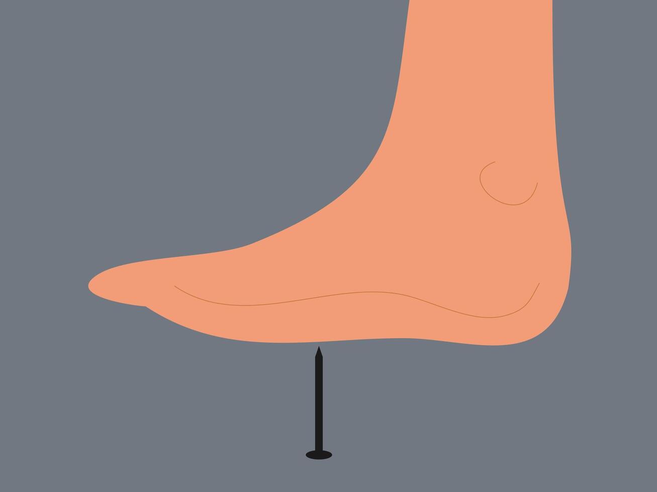 flat design nail hit illustration vector