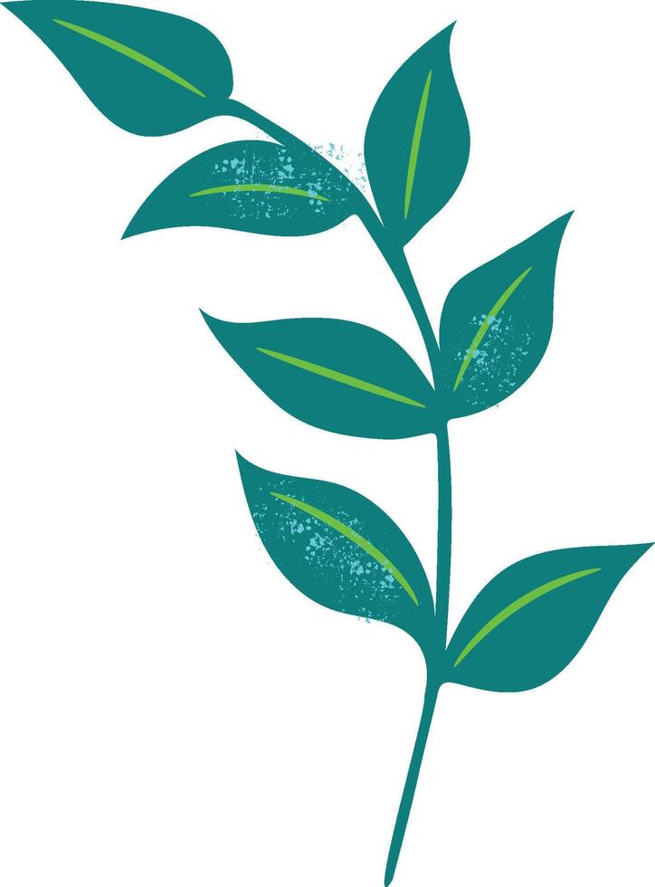 Dark twig in the wind, herb vector