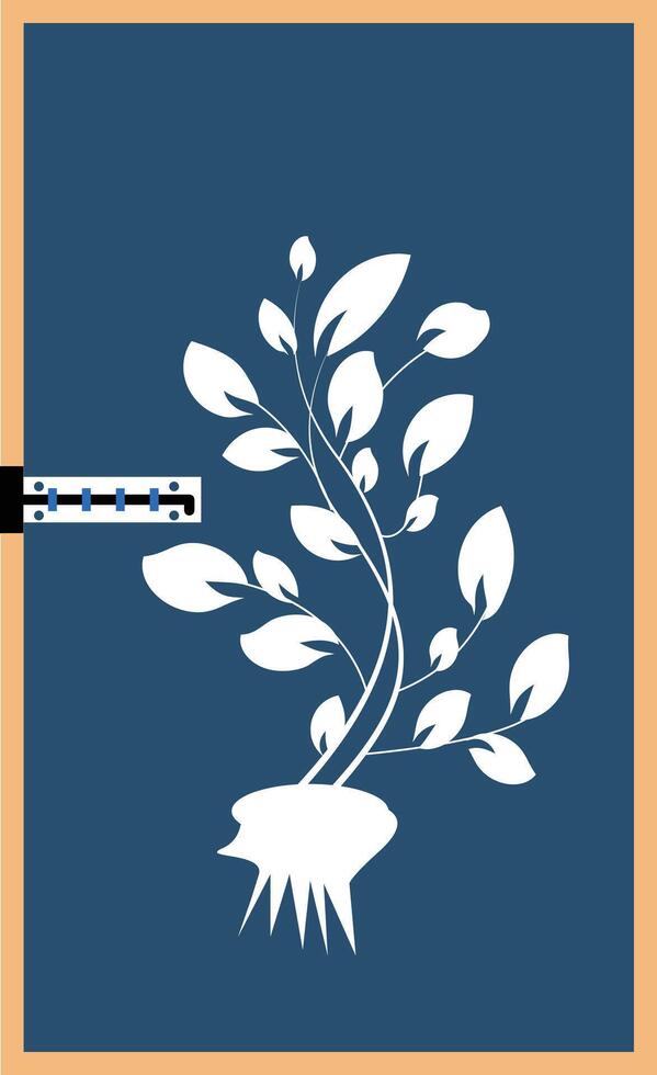 lock door design with flower vector