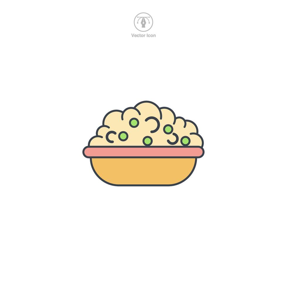 Rice Bowl icon theme symbol illustration isolated on white background vector